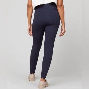 SPANX Black Stretch Slim Ankle Pants Navy L/G Ponte Pull-On Shaping
